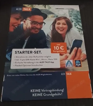 Aldi Talk Starterset mit SIM-Karte, 10   Startguthaben, PIN, PUK und BDA