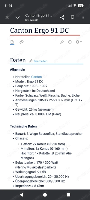 Canton Ergo 91 DC *TOP Zustand* HiFi Lautsprecher  Bild 3