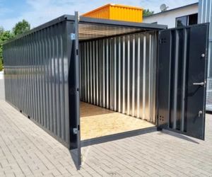 6m schwarzgrau Lager Baucontainer Lagercontainer Lager absperrbar Staplerfähig