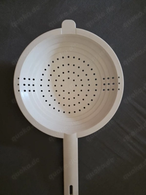 Tupperware Saladin, flaches Handsieb, weiß