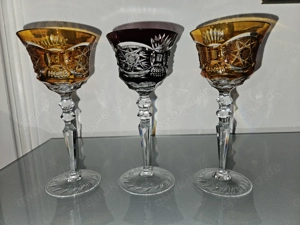 Antik! 3 schöne Überfang Römer Kristallgläser handgeschliffen á 20 ! TOP!
