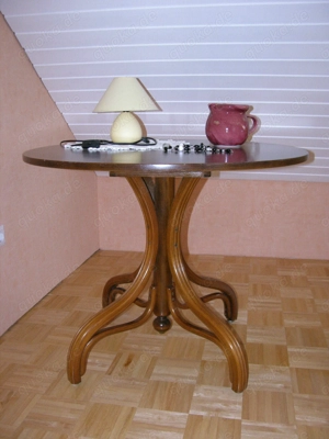 Bistrotisch massiv Holz, Unterbau Jugendstil geformt