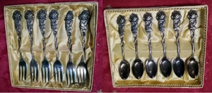  6 Teelöffel,6 Kuchengabeln Hildesheimer Rose 100er Silberauflage