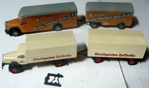 Brekina Albedo alt 1:87 MB L6600 Möbelzug MB Stuttgarter Hofbräu