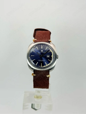 Vintage Bucherer 1028 Automatic - Chronometer mit blauem Sunburst-Zifferblatt