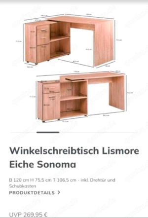 *letzte Chance* Winkelschreibtisch Lismore Eiche Sonoma