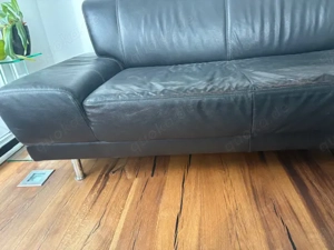 Echtledersofa, schwarz zu verschenken Bild 2