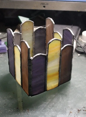 Sehr schönes buntes Windlicht (Tiffany) sorgfältige Handarbeit