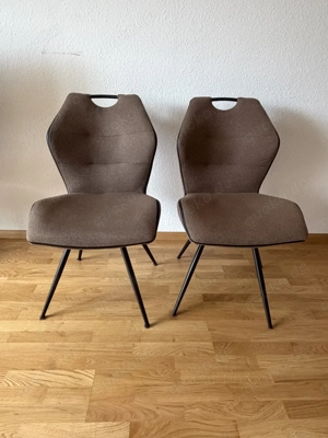 2er Set Design-Esszimmerstühle   Braun meliert   Schalenstühle