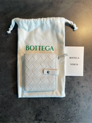 Neu! Uvp 490   Bottega Veneta Geldbeutel Leder Unisex Weiss 