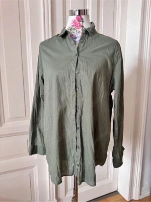 Lange Bluse oliv khaki, 44