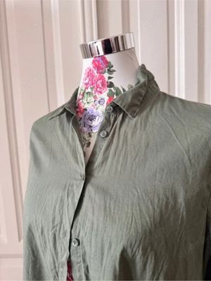 Lange Bluse oliv khaki, 44 Bild 4