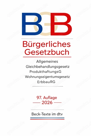 Bürgerliches Gesetzbuch (BGB) | Beck-Texte im dtv | Taschenbuch | 97. Auflage 2026