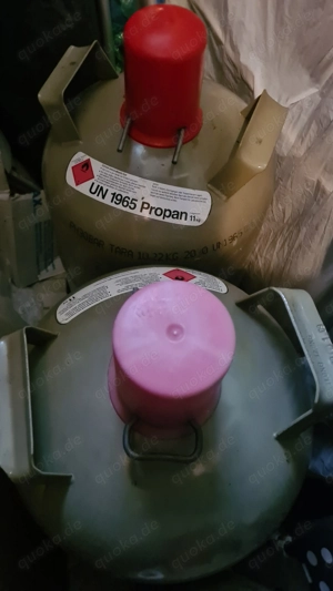 2 Stück leere 11kg Propangas Flaschen Gasflaschen,Eigentumsflaschen Grau, Camping, grillen, heizen,