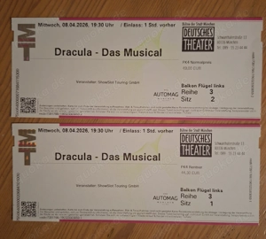 2 Premierenkarten "Dracula - das Musical"