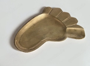 Fuß Ablage-Dekoschale Messing klein Aschenbecher 10x7cm 60 70er vintage