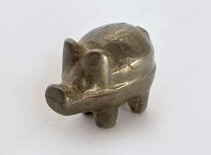 Messingschweinchen Glücksbringer 3x1cm Setzkasten 60 70er vintage