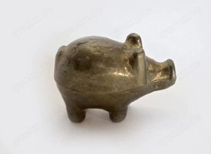 Messingschweinchen Glücksbringer 3x1cm Setzkasten 60 70er vintage