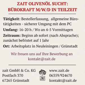 Freundliche Bürokraft m d w in Teilzeit