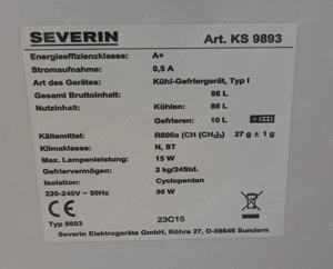 Kühlschrank (Unterbaukühlschrank) Severin 50cm breit weiß Bild 5