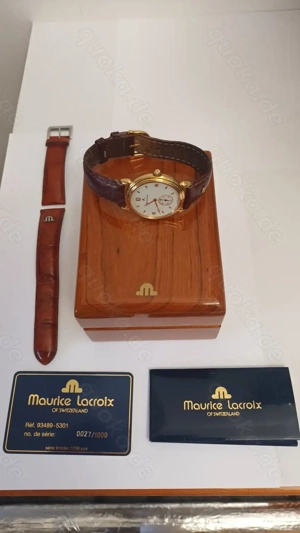 Maurice Lacroix Masterpiece Ref. 93489-5301 "Limited Edition" goldene Herrenuhr mit Lederarmband Box Bild 2