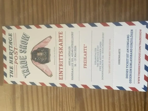 Eintrittskarte für The Heritage Post Trade Show in Düsseldorf 10  