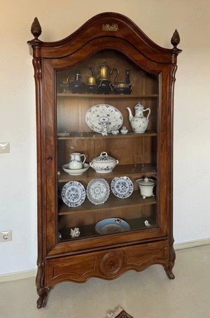 Antiker Biedermeier Vitrinenschrank 