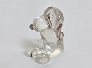 Snoopy Miniatur Plastik 3cm transparent Hong Kong 70er vintage verblichen