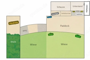 Offenstallplatz, Rehegeeignet leichtfuttrige Pferde, matschfreier Auslauf