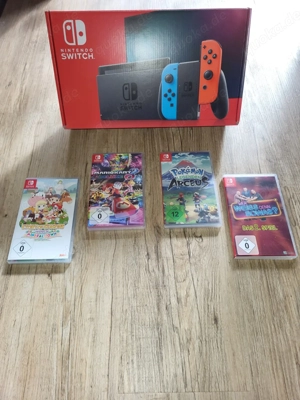 nintendo switch 1 neon neue spielkonsole mit 4 spiel 