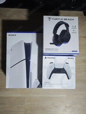 Sony Playstation 5 Slim neue versiegelt ungeöffnet PS5 mit kopfhörer und controller mit 3 spiel-CD  