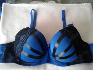 Fashion BH 95 B Push Up blau schwarz