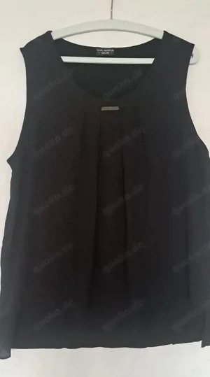 Bluse Ärmellos VIA APPLA Gr.44 doppellagig Viskose schwarz