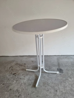 Stehtisch   Bistrotisch     80 cm, Höhe 110 cm   Weiß