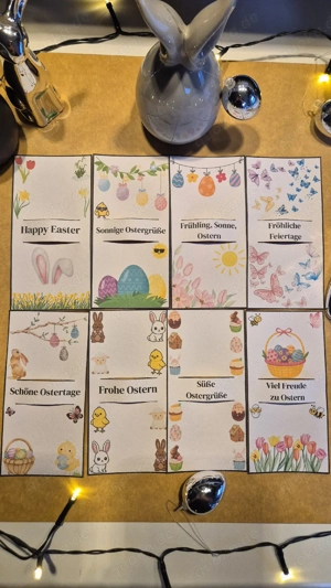Osterdeko, Osterkarten 8x, für Duplo oder Kinderriegel, Tischdeko, Geschenk, Ostern, Handgemacht  Bild 4