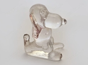 Snoopy Miniatur Plastik 3cm transparent Hong Kong 70er vintage verblichen