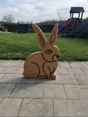 Osterhase Massivholz