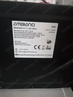 Ambiano mikrowelle mit Grill 17l Bild 5