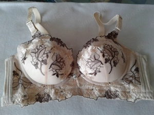 Fashion BH in beige floral bestickt 85 B