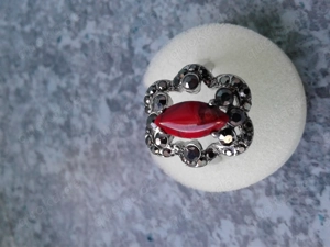 Modeschmuck Fashion Ring mit roten Türkisstein