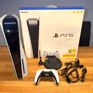 Sony Playstation 5 original-konsole mit Verpakung und 2 controllern + 3 PS5-spiel