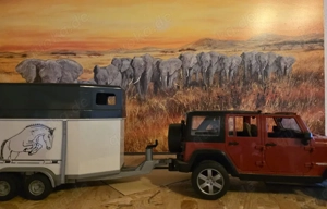 Jeep mit Pferdeanhänger 