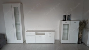 Wohnwand weiß Hochglanz 