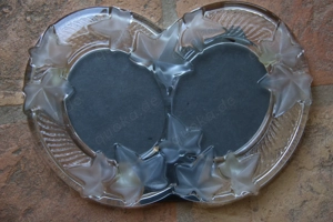 NEUWERTIG! Dekorativer Glas Doppel Bilderrahmen Aufsteller Efeu