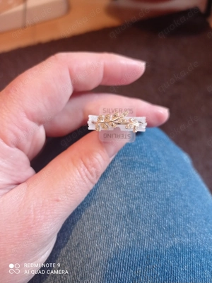 Damen Ring Sterling - Silber mit Kristallen, gr., 56 - M Bild 2