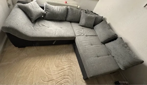 Sofa Couch grau ausziehbar