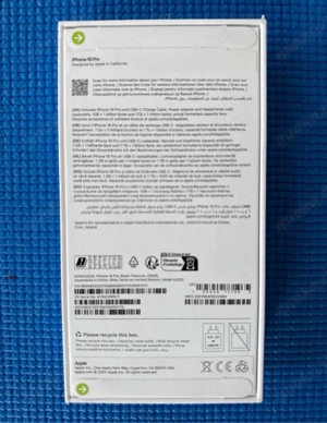 Apple iPhone 16 Pro 256GB Schwarz NEU