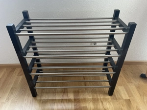 Modernes Schuhregal in Schwarz Holz-Optik   Platz für ca. 12 Paar