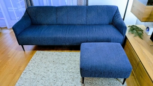 Hochwertiges Segmüller Sofa "Sally" + Hocker jeansblau