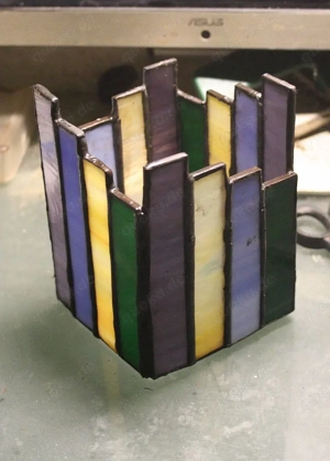 Sehr schönes buntes Windlicht (Tiffany) sorgfältige Handarbeit